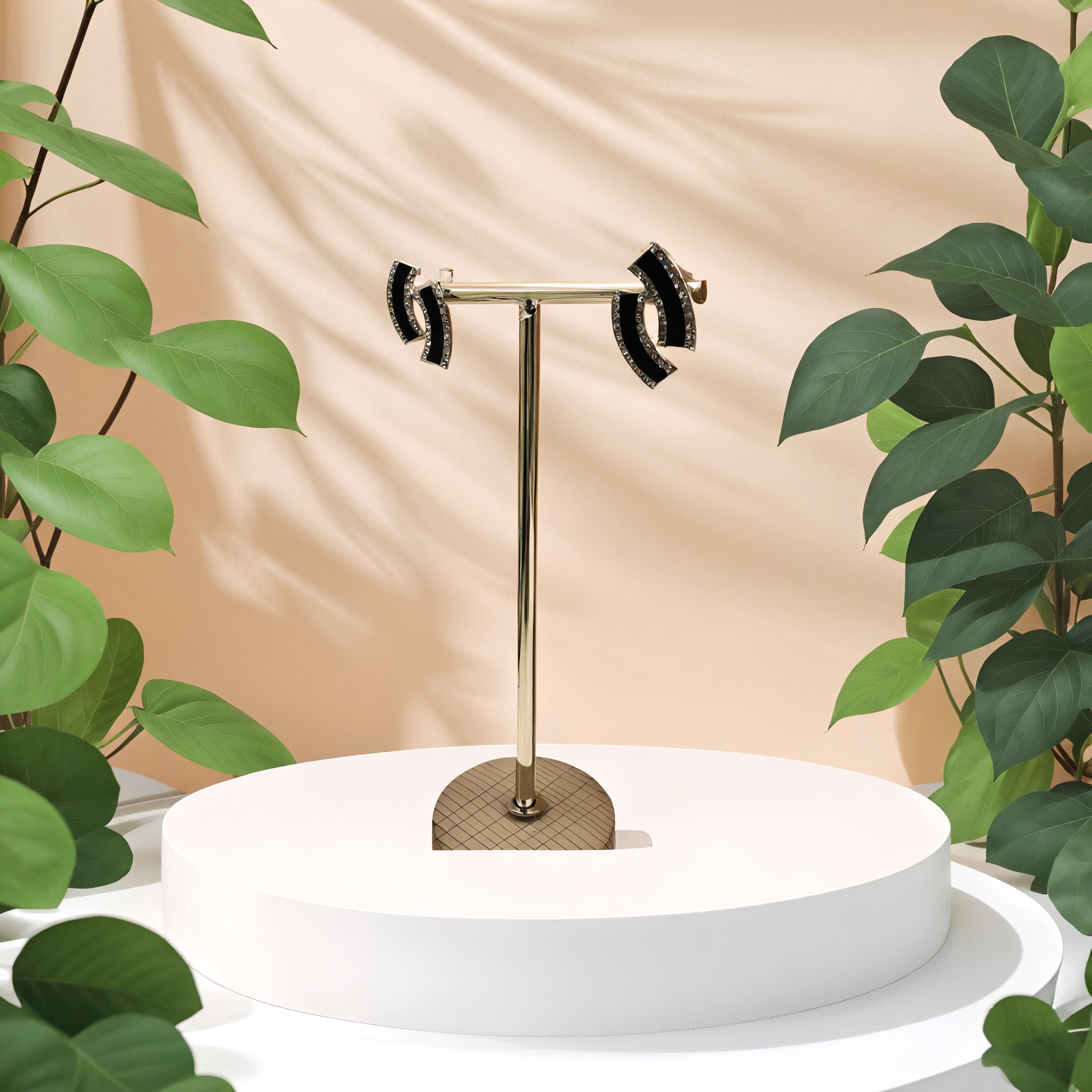 Handcrafted Gold Bracket Enamel Earrings – Minimal Brass Jewelry
