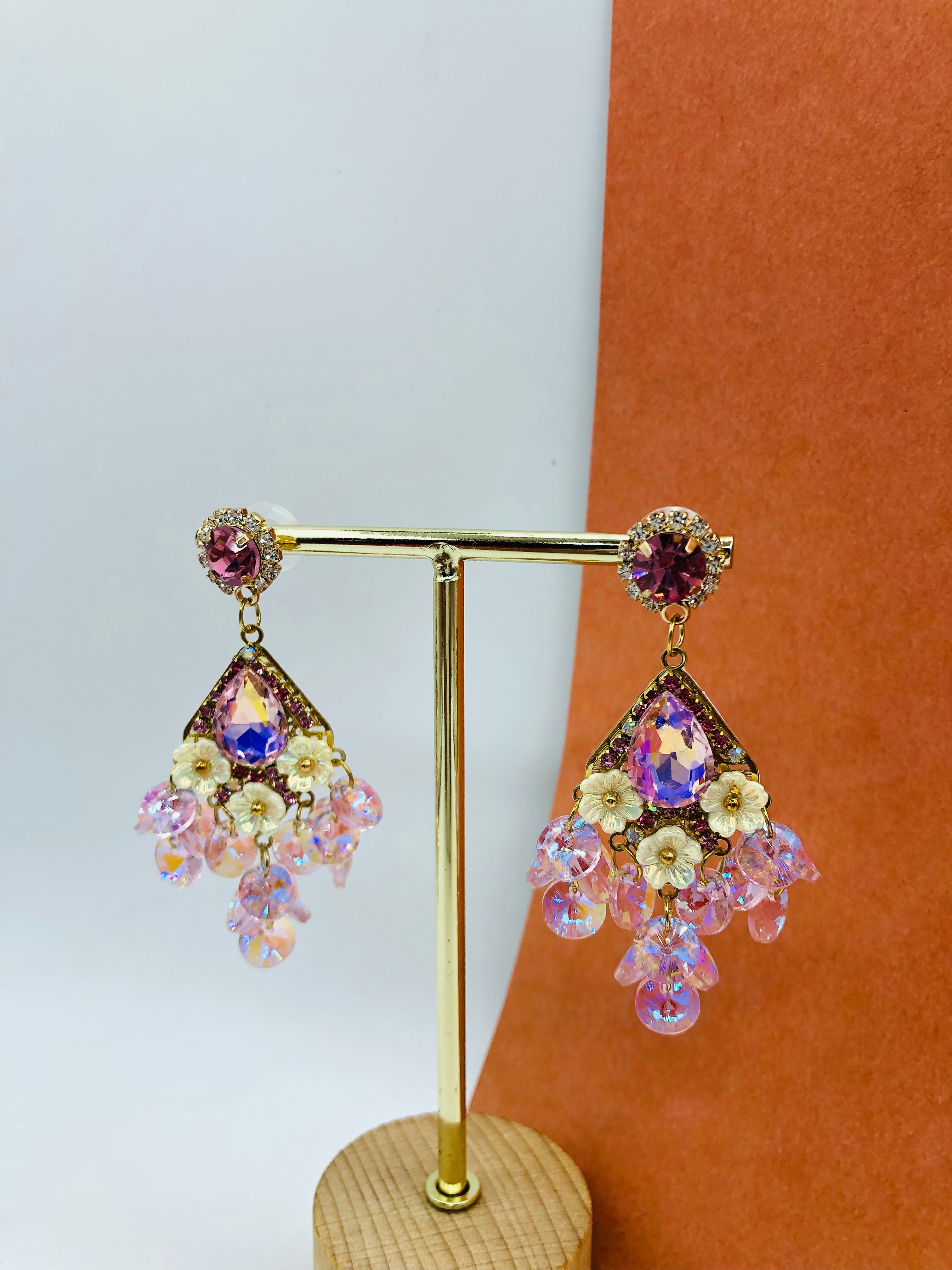 Pink Blooming Gemstone Drops