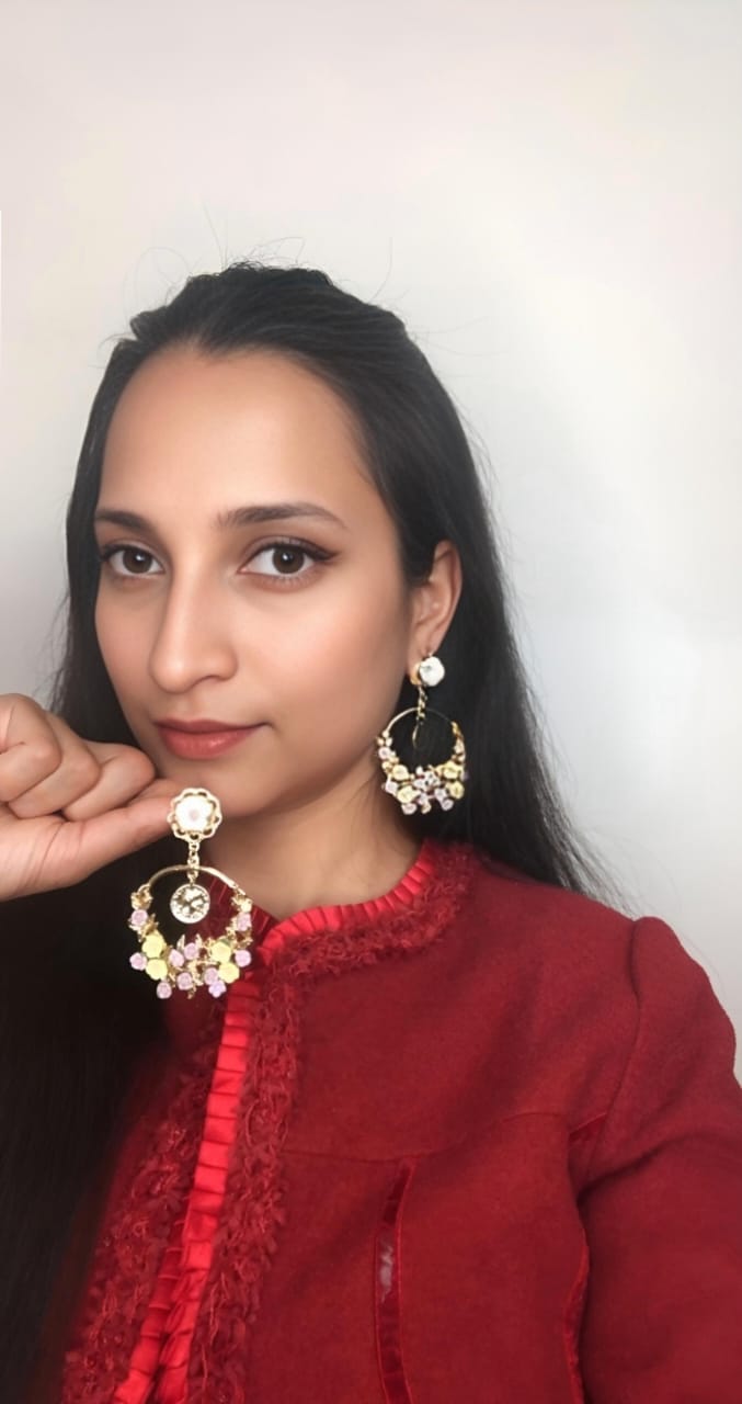 Garden-Inspired Handcrafted Earrings with Crystals