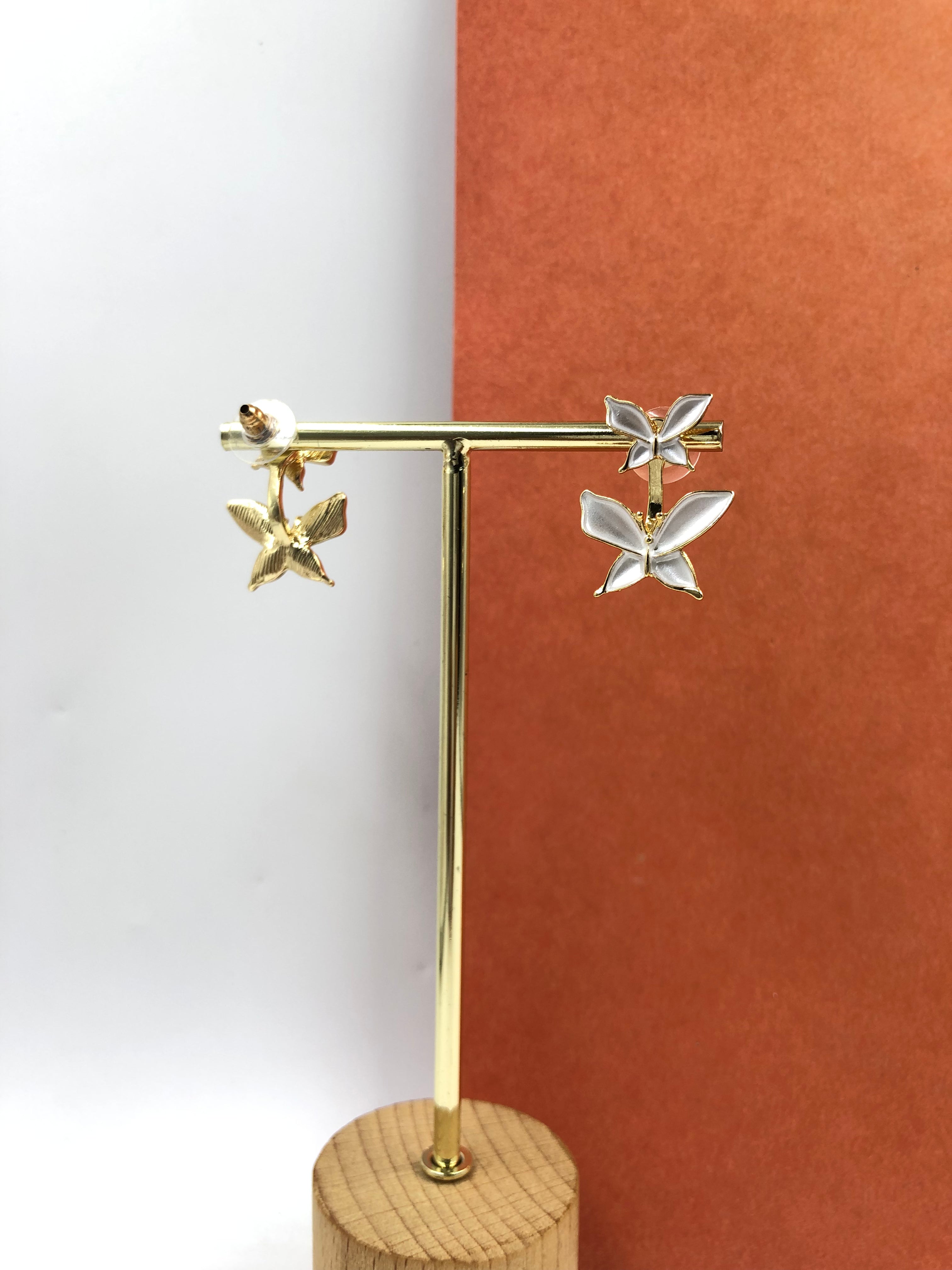 Delicate White Butterfly Stud Earrings