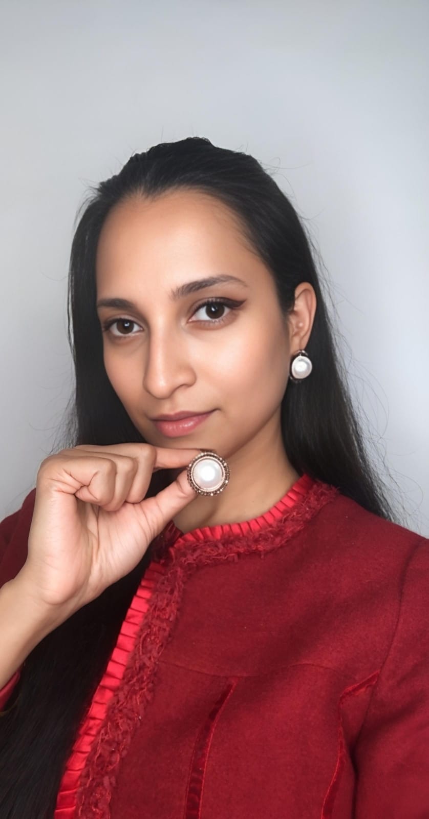 Saturn Planet-Inspired Crystal Brass Earrings