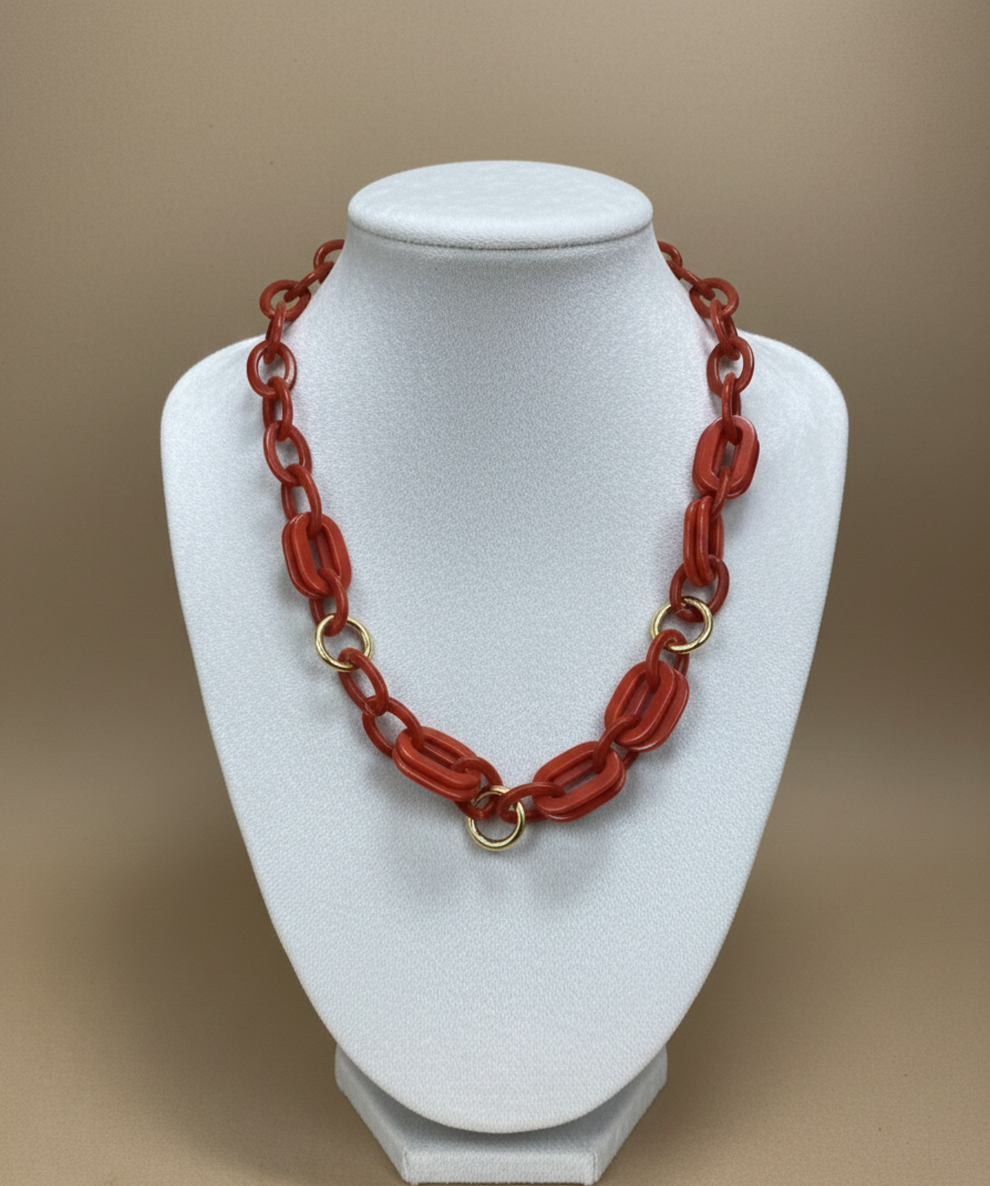 The Terracotta & Gold Link Necklace
