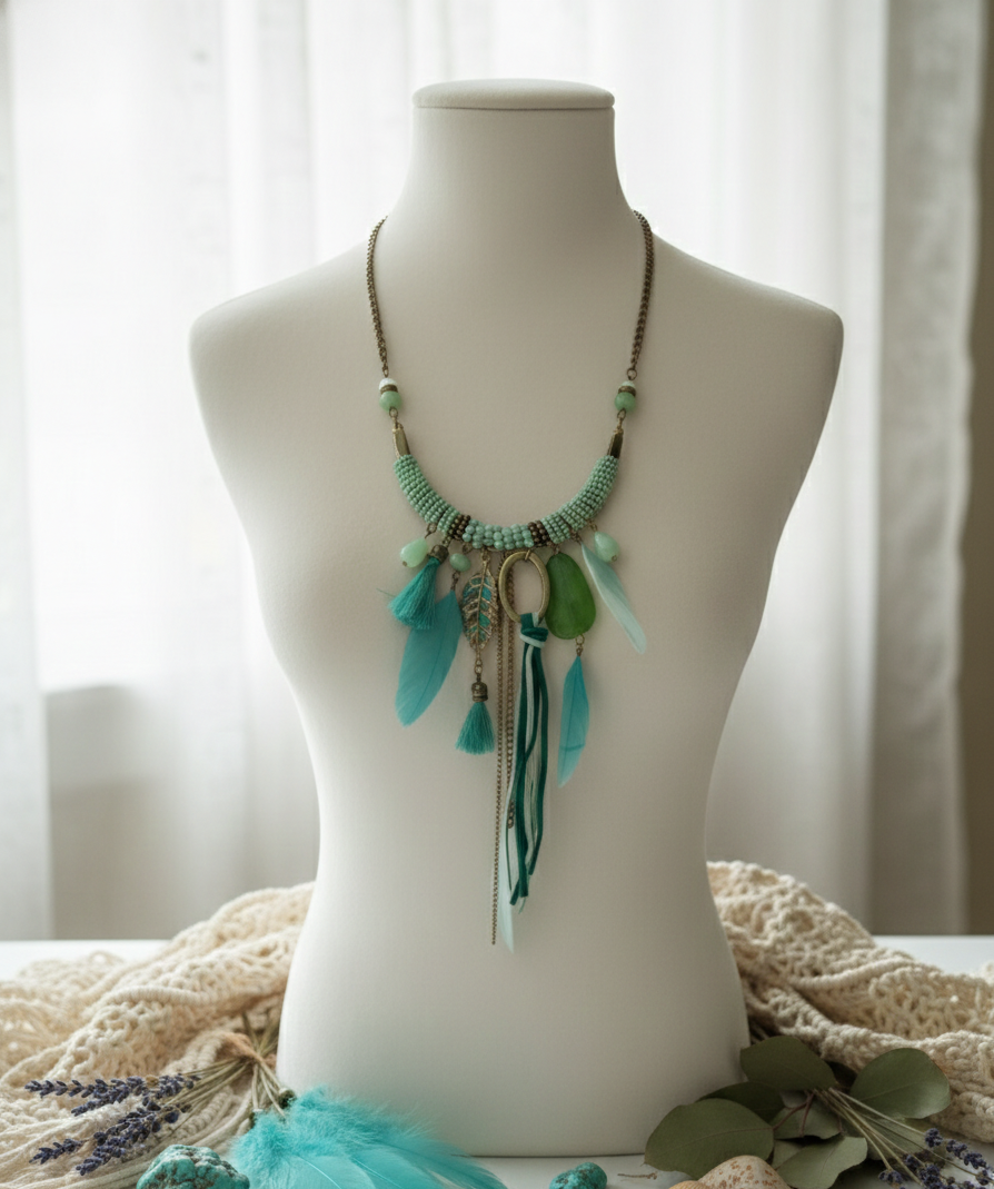 The Mint & Sage Multi-Charm Necklace