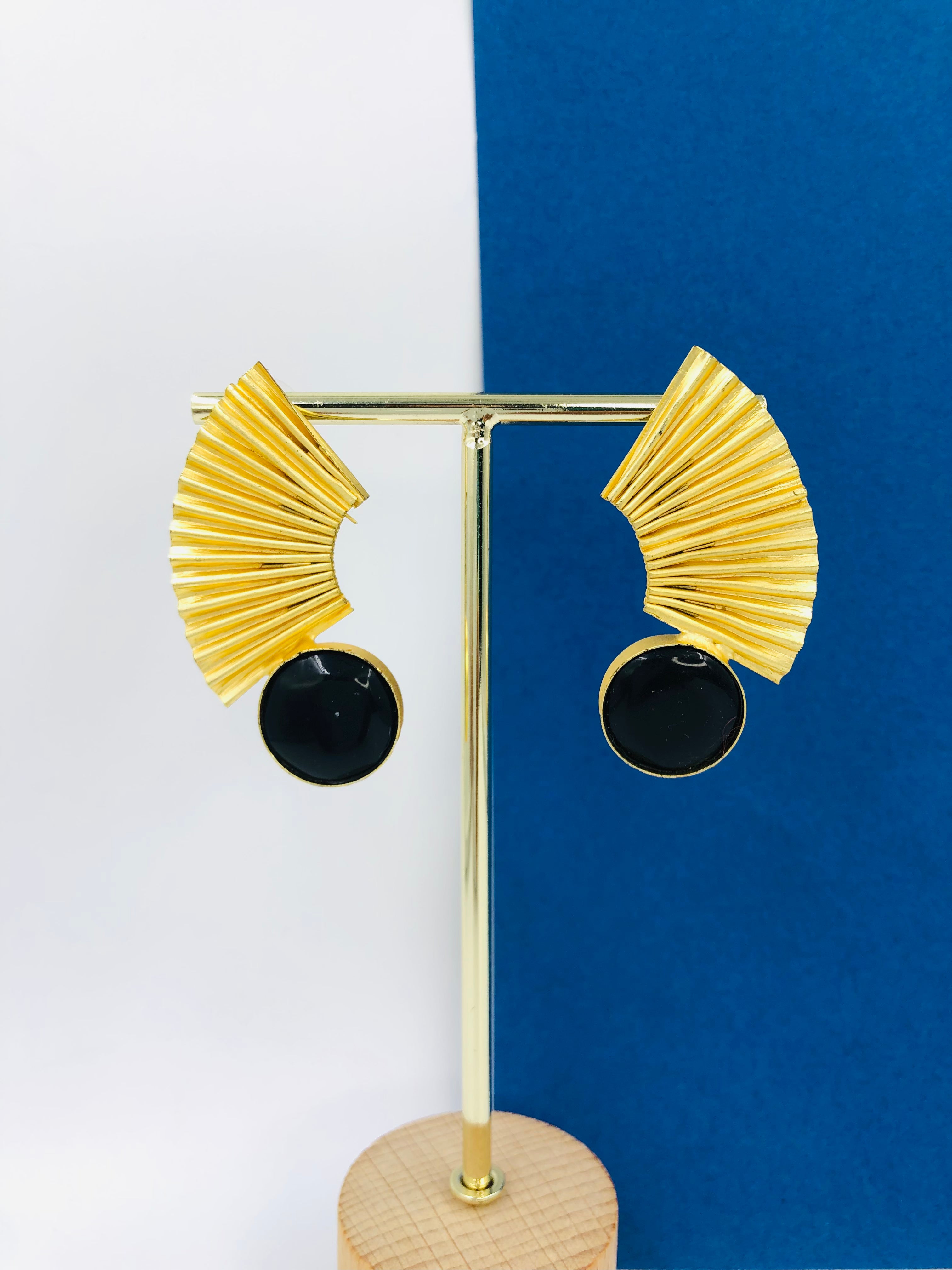 Midnight Fan Earrings