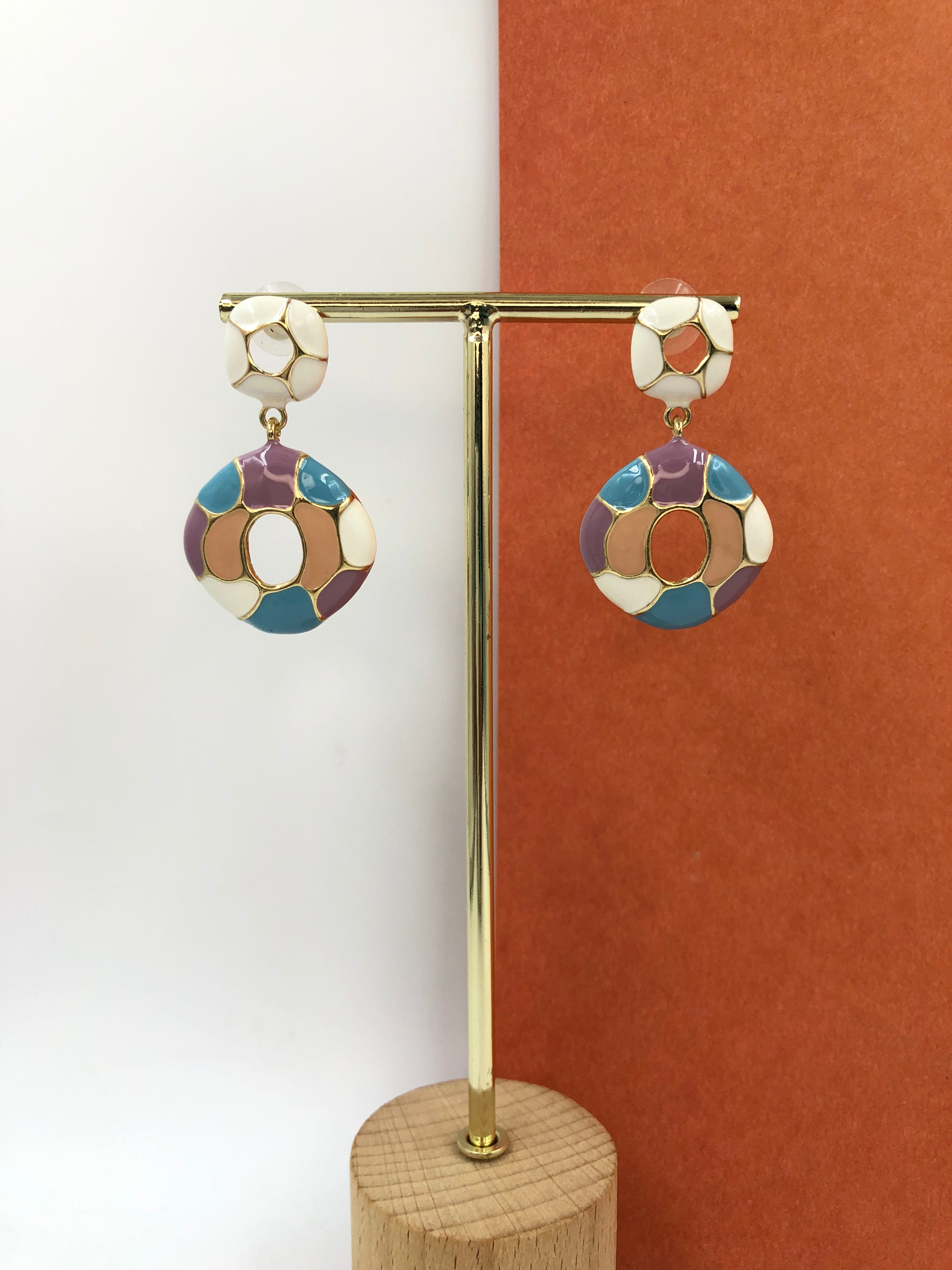 Multi Colour Abstract Enamel Drops - Bold & Contemporary Earrings