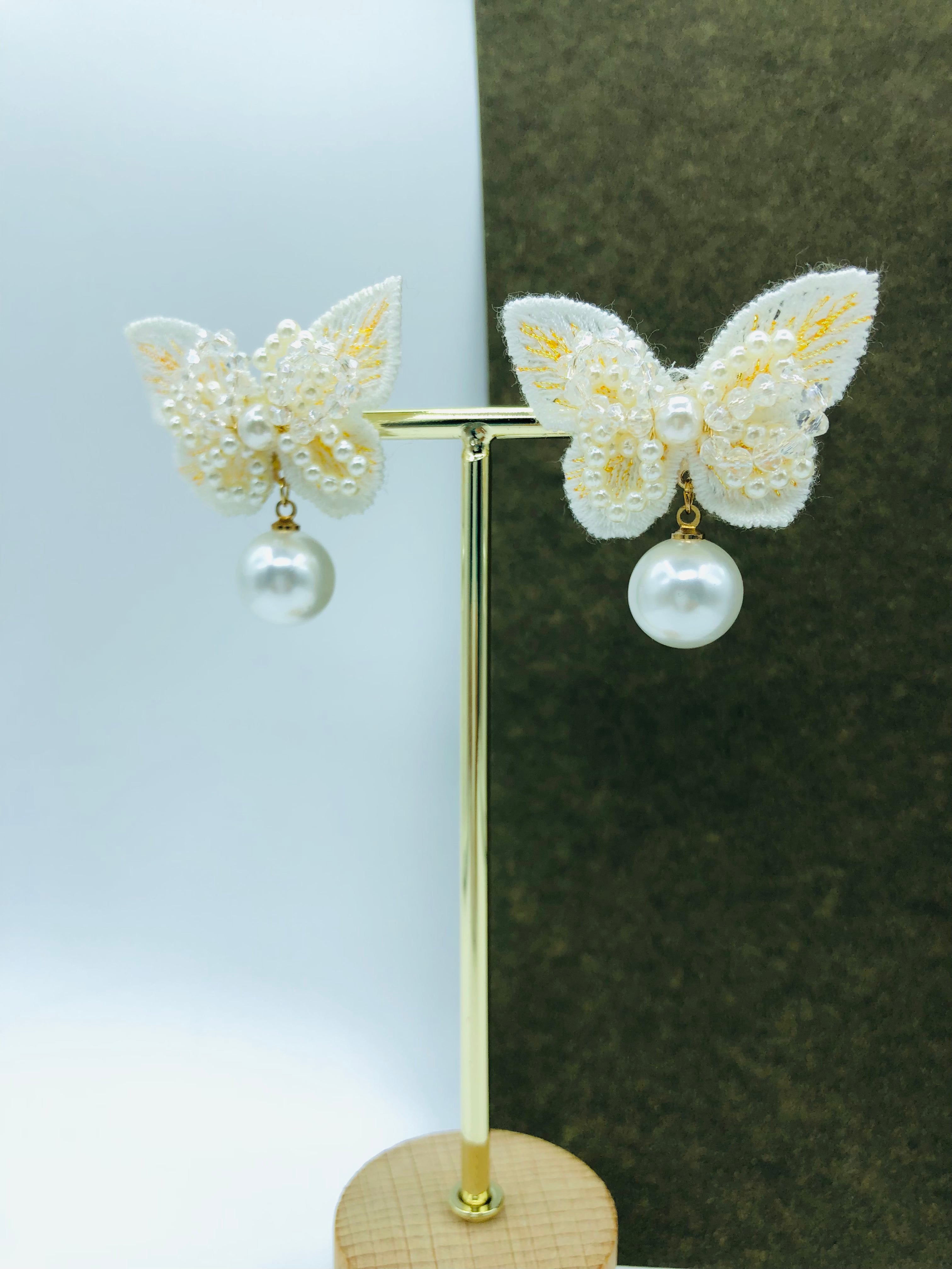 Crystal Beaded Butterfly Appliqué Studs