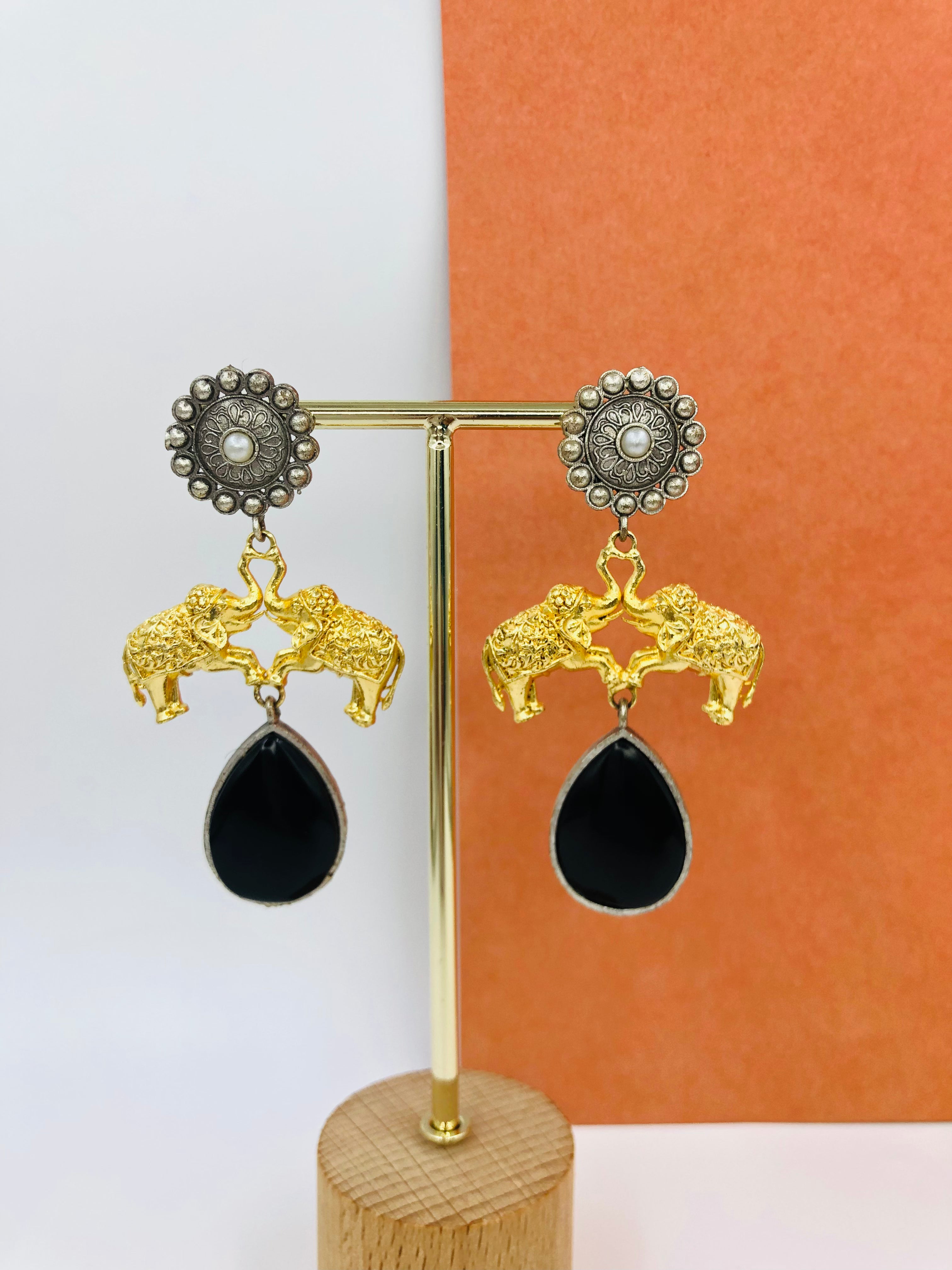 Black Stone Bold Danglers