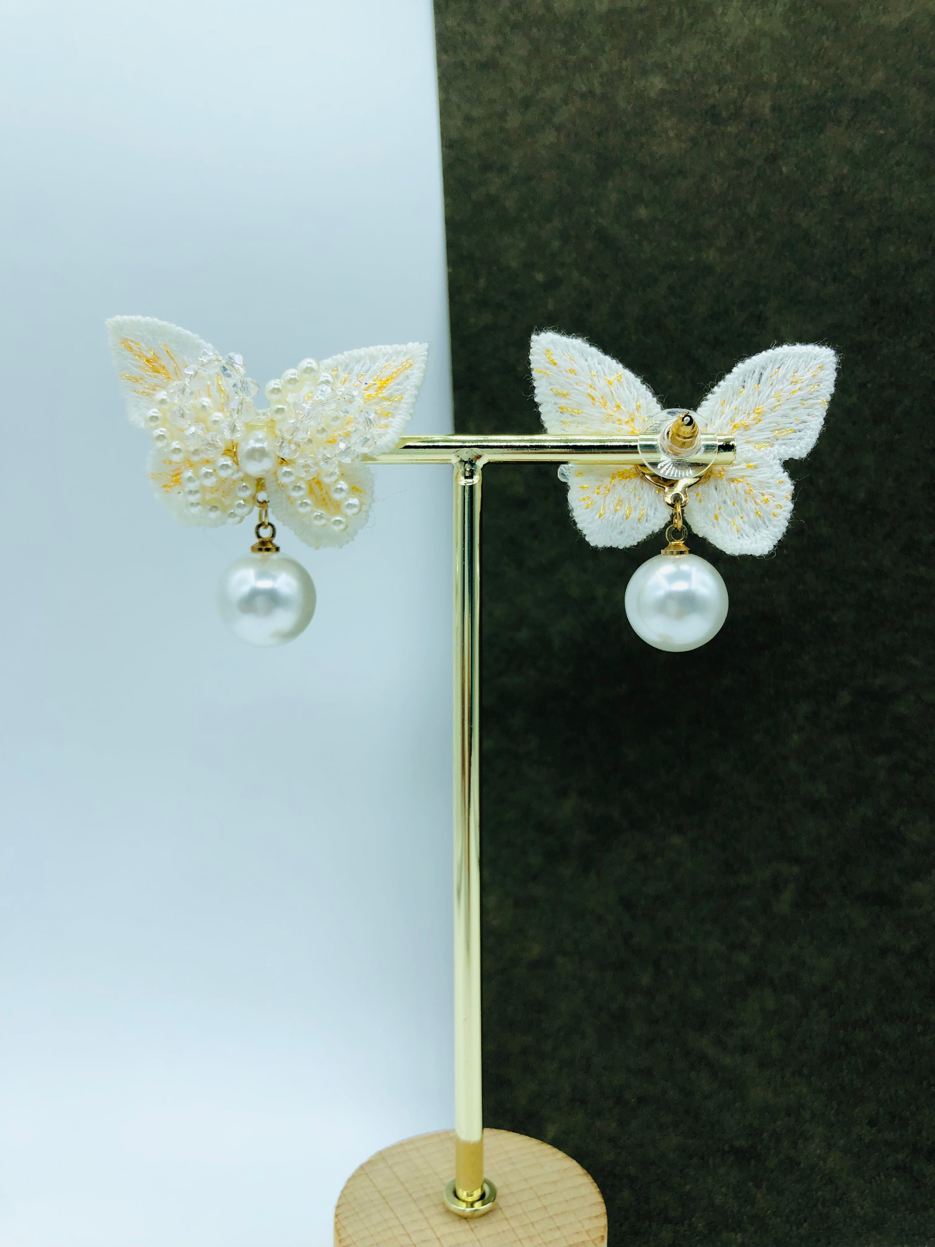 Crystal Beaded Butterfly Appliqué Studs