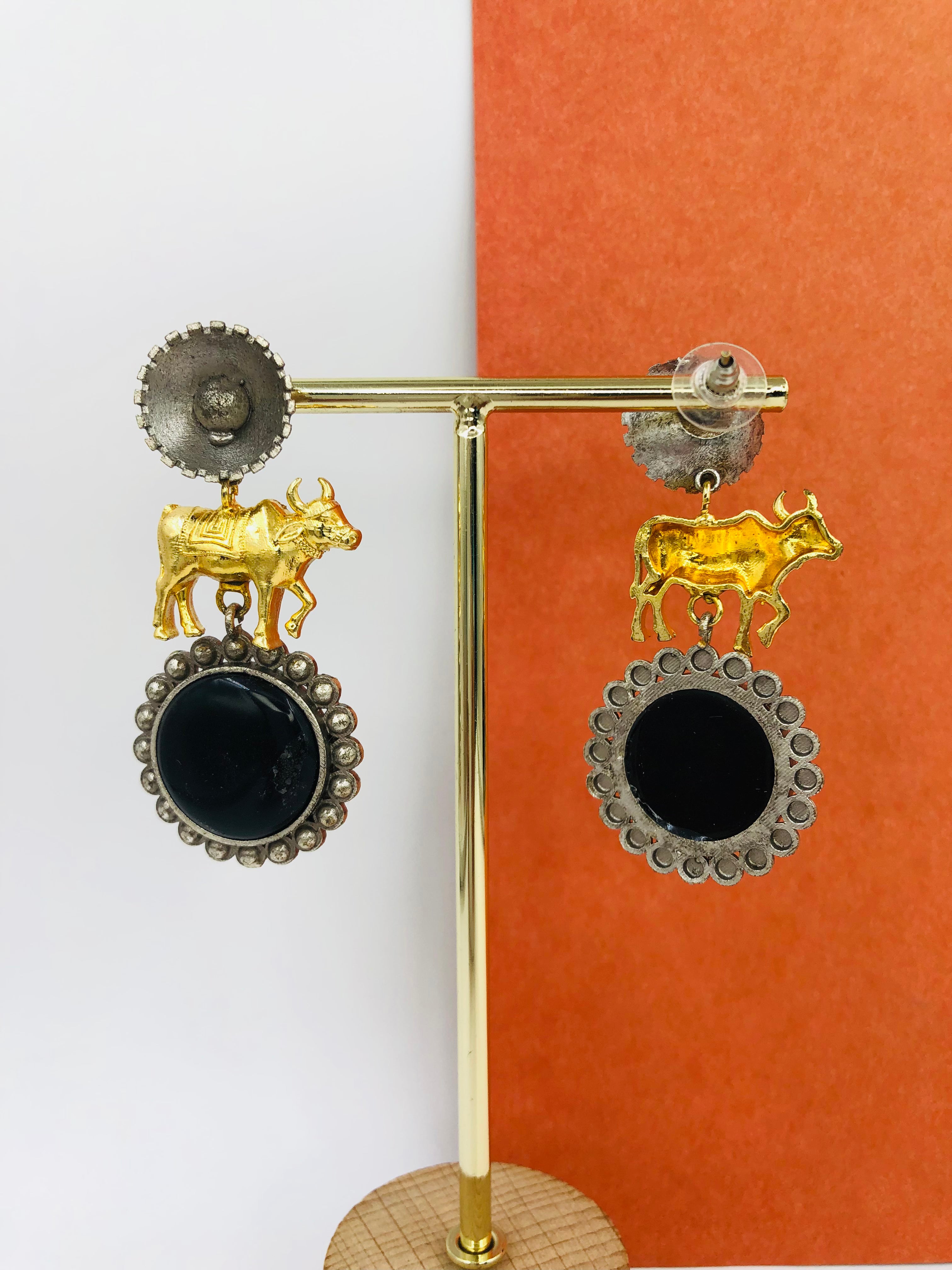 Ebony Elephant Coin Danglers