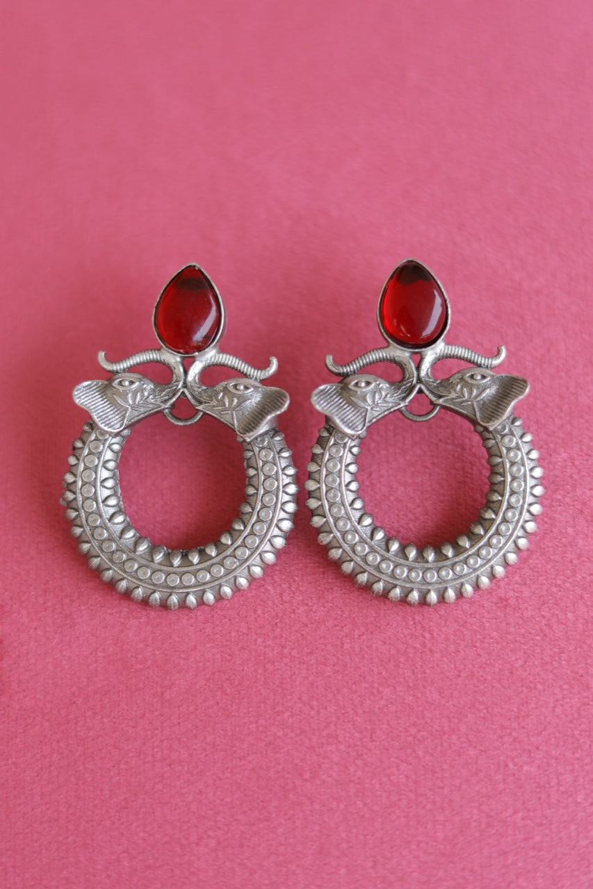 Tusker Circlet: Elephant Engraved Earrings