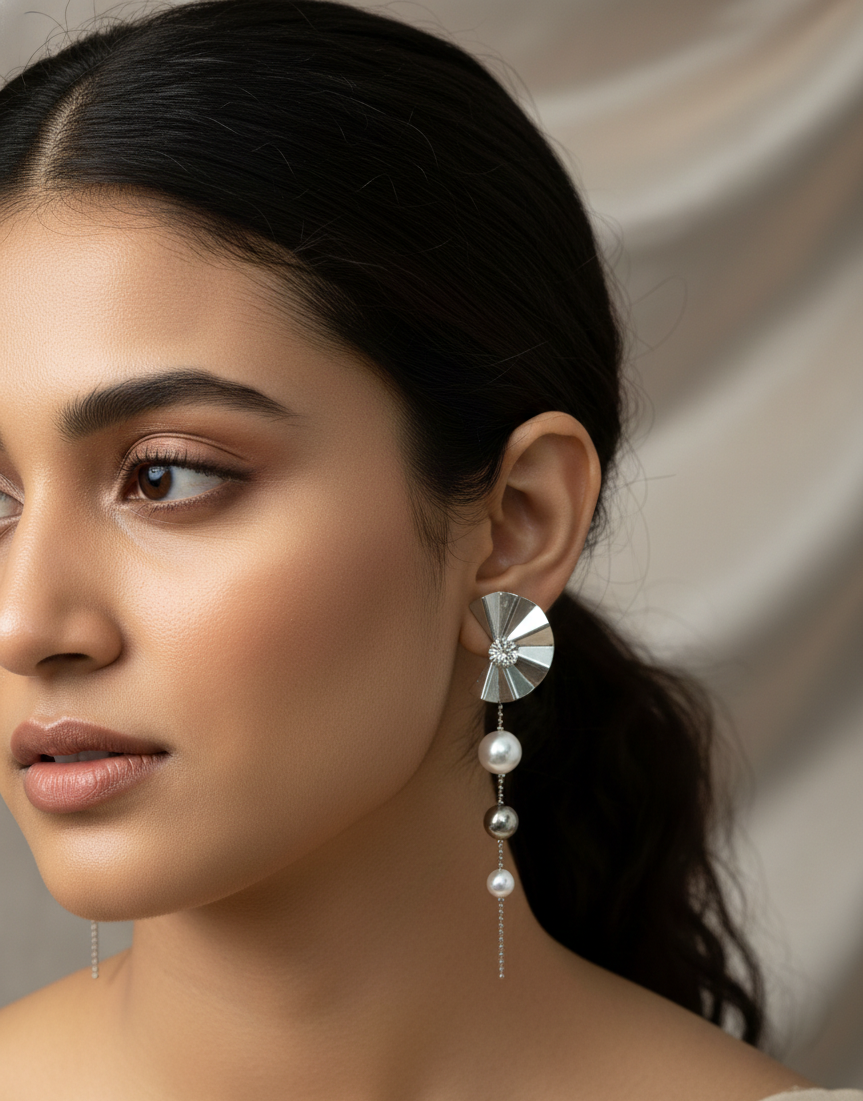 The Metallic Fan Pearl Drop