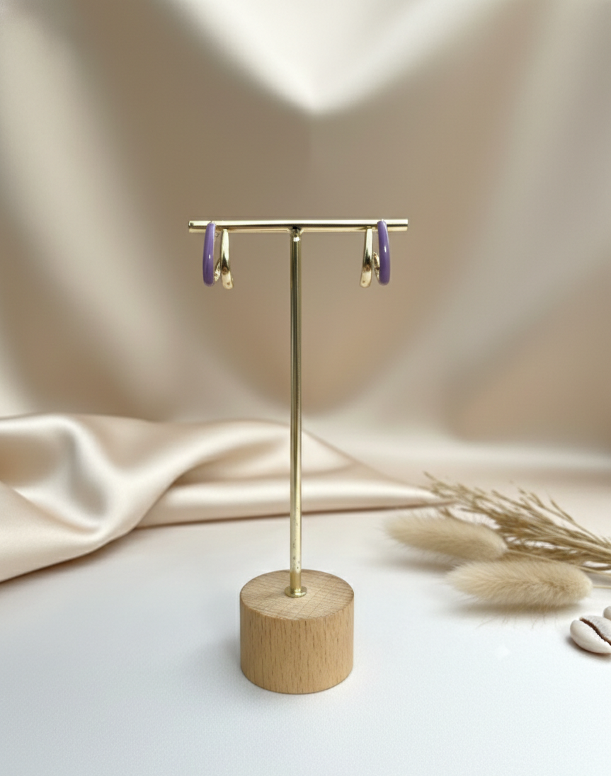 The Shades of Amethyst Luna Dual Tone Hoops