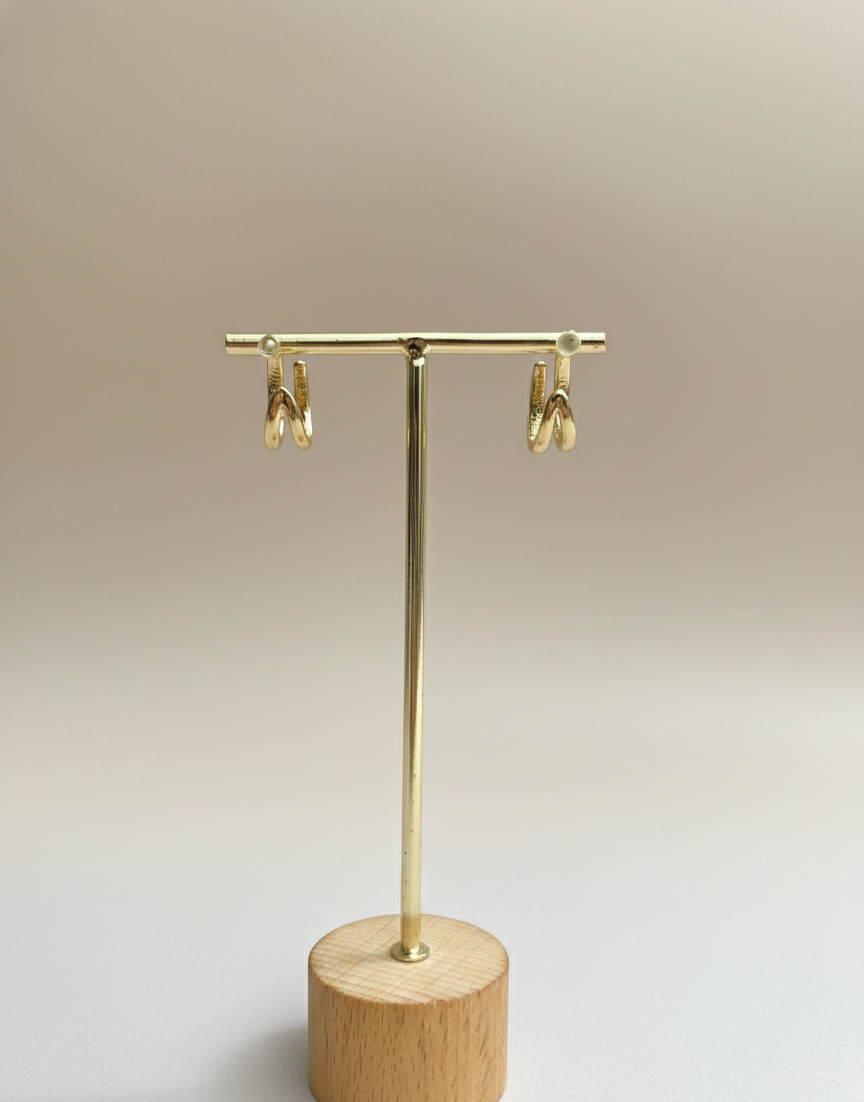 The Pastel Pink Luna Dual Tone Hoops