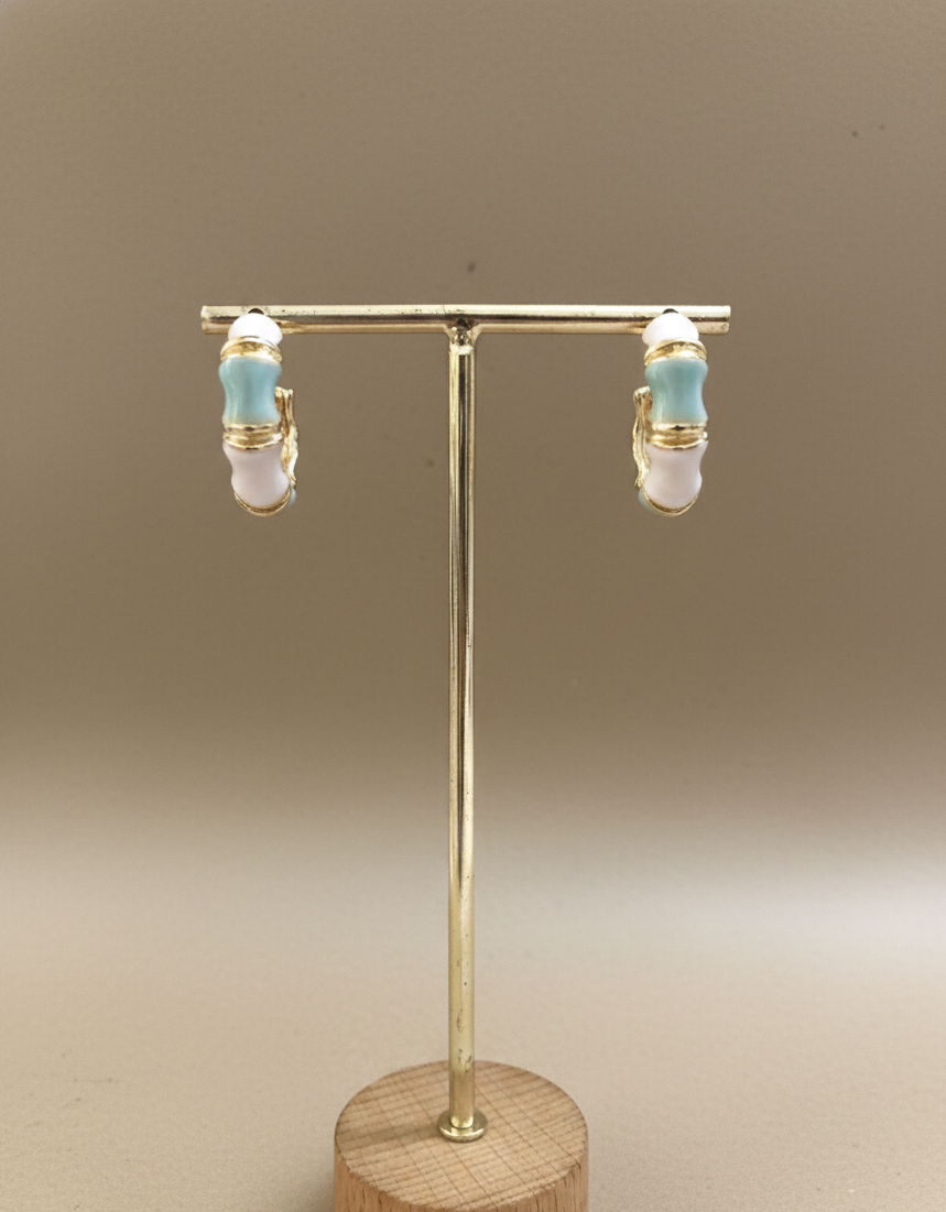 Pastel Blue Enamel Bamboo Hoop
