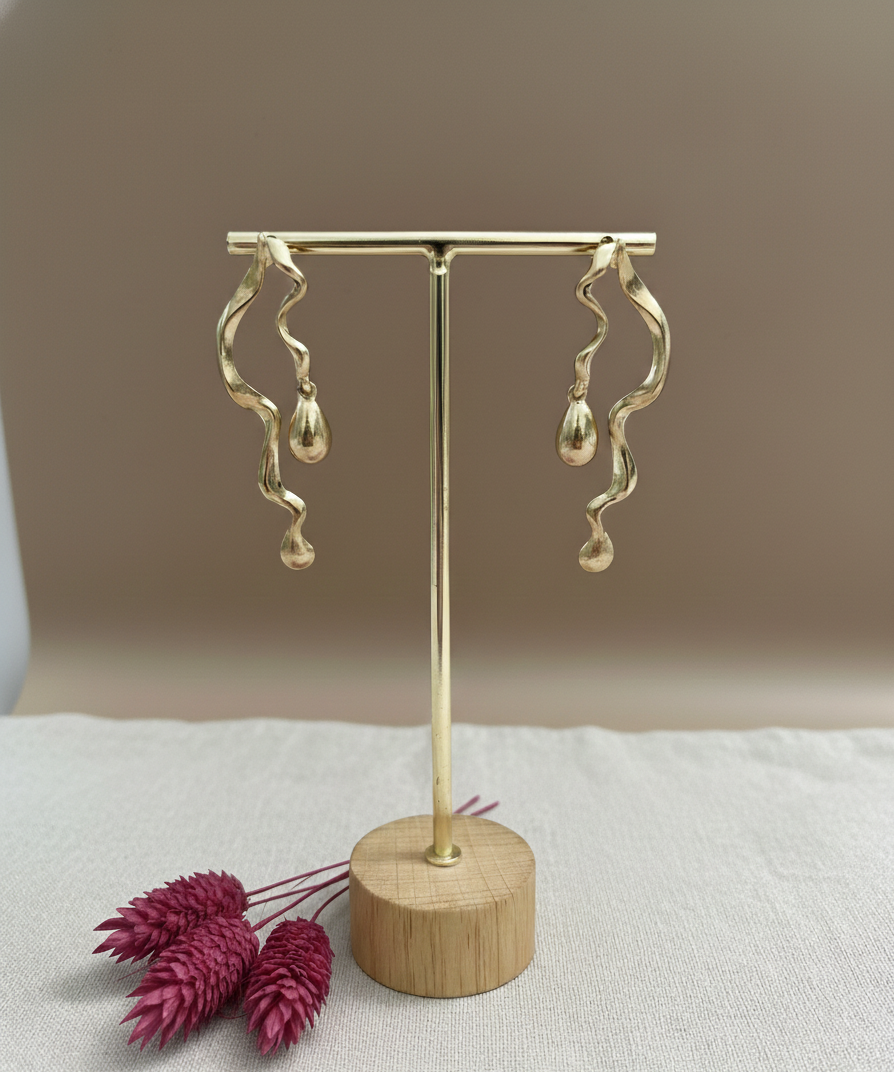 The Gold Sculptural Wave Drops