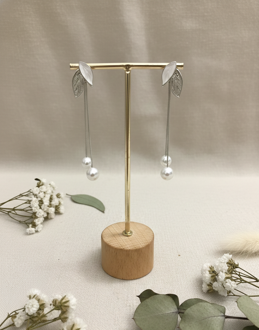 The Silver Leaf & Pearl Drops