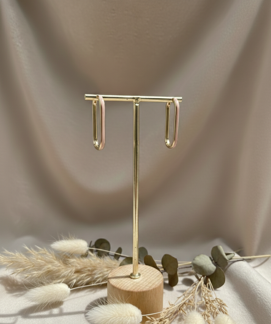 The Petal Pink Enamel Hoops