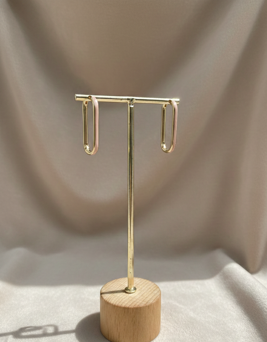 The Petal Pink Enamel Hoops