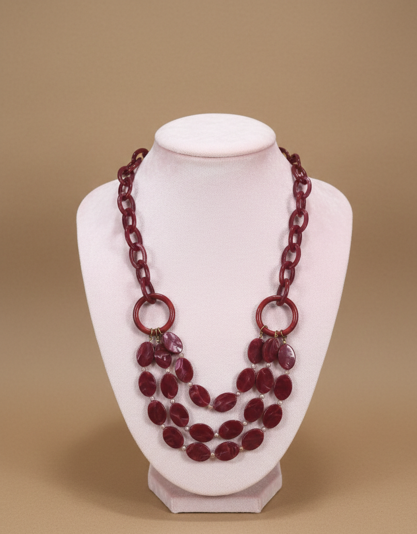 The Maroon Medley Necklace