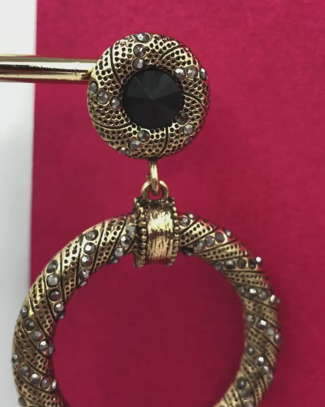Playful Handcrafted Earrings with Crystals – Inspired by a Round Stomach