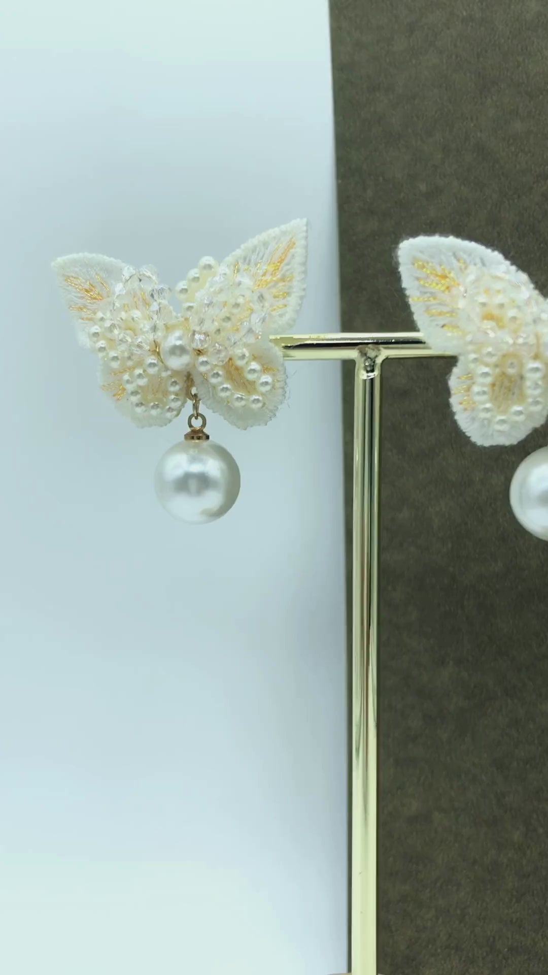 Crystal Beaded Butterfly Appliqué Studs