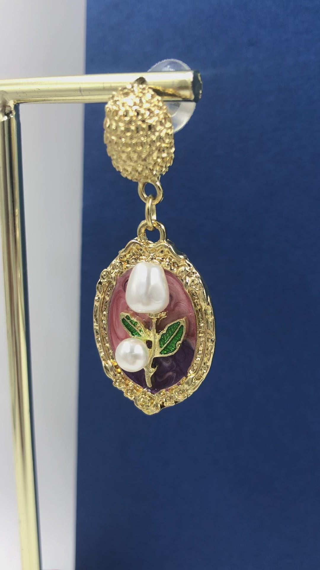 Vintage-Inspired Floral Pearl Drop Earrings