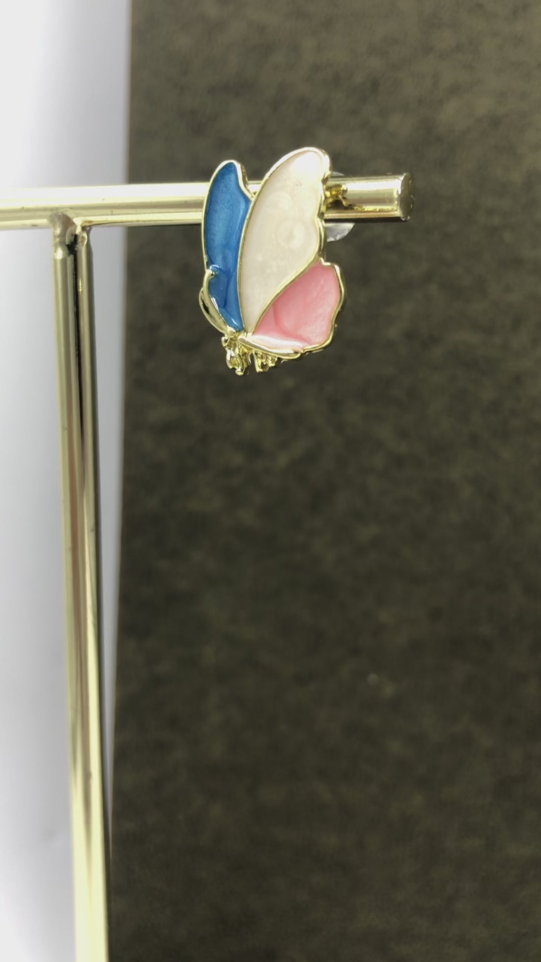 Whimsical Multi-Colored Butterfly Stud Earrings