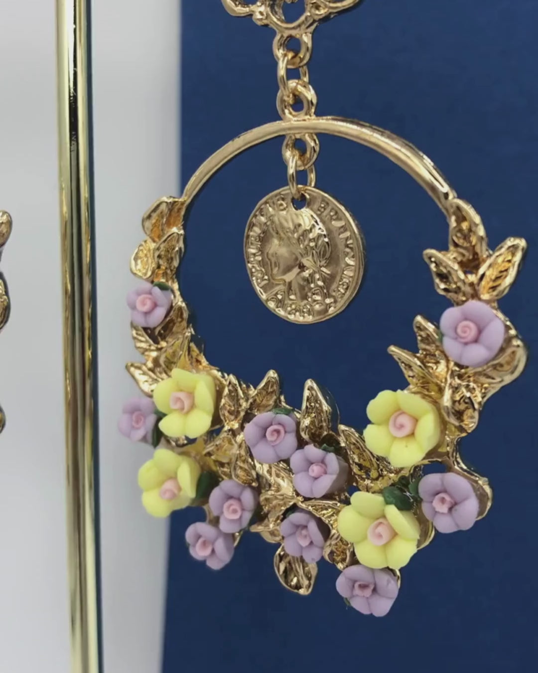 Garden-Inspired Handcrafted Earrings with Crystals
